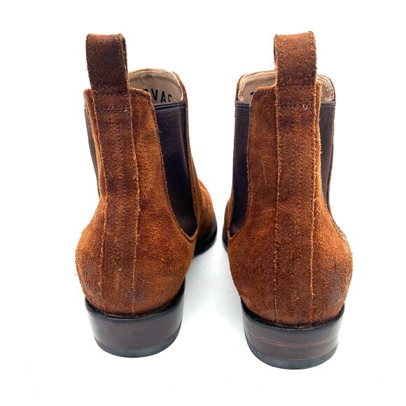 Tecovas The Chance Men’s Chelsea Boots Rust Suede Tan 10 EE Extra Wide - Picture 7 of 13